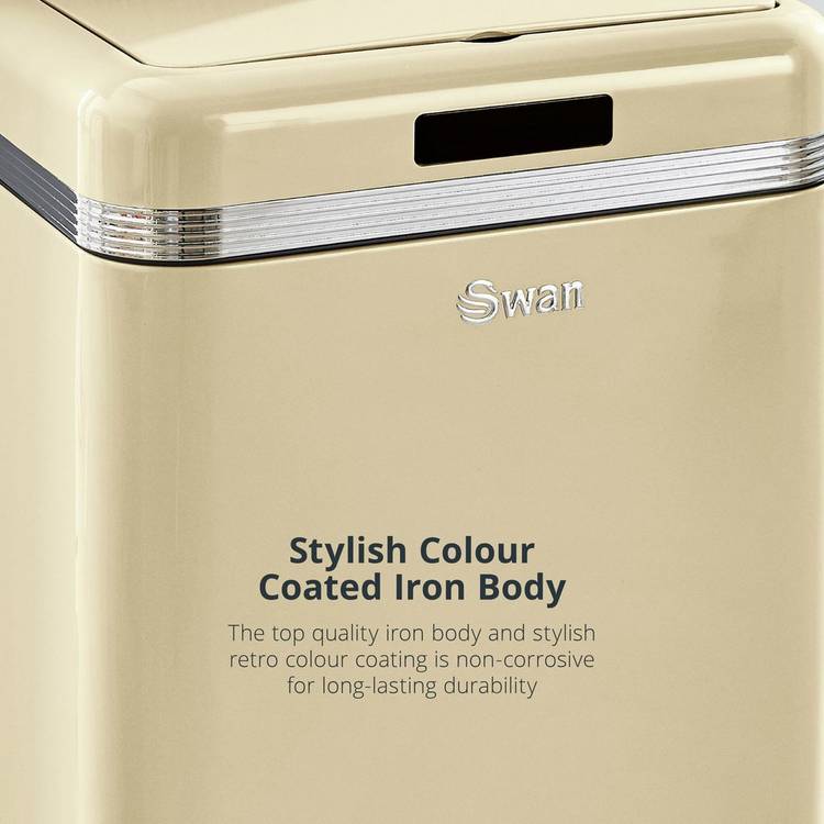 Swan retro sensor bin 45L cream, UK version