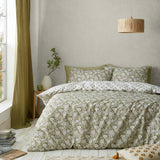 Pineapple Elephant double duvet set floral olive, UK version