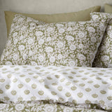 Pineapple Elephant double duvet set floral olive, UK version
