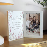 Wooden floral photo frame personalised 6x4cm (British brand)