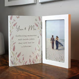Wooden floral photo frame personalised 6x4cm (British brand)