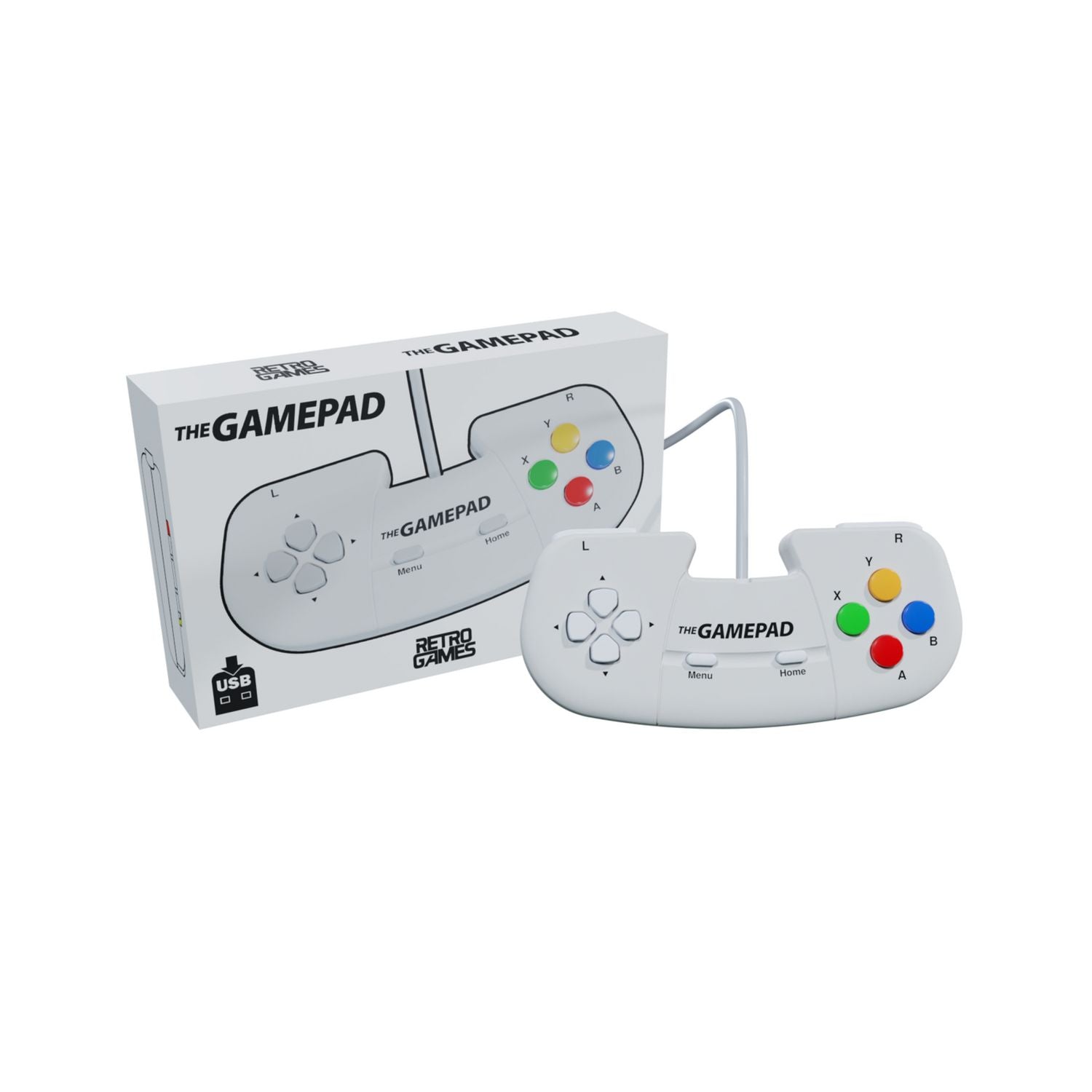 The Gamepad White Edition retro gaming controller - British product