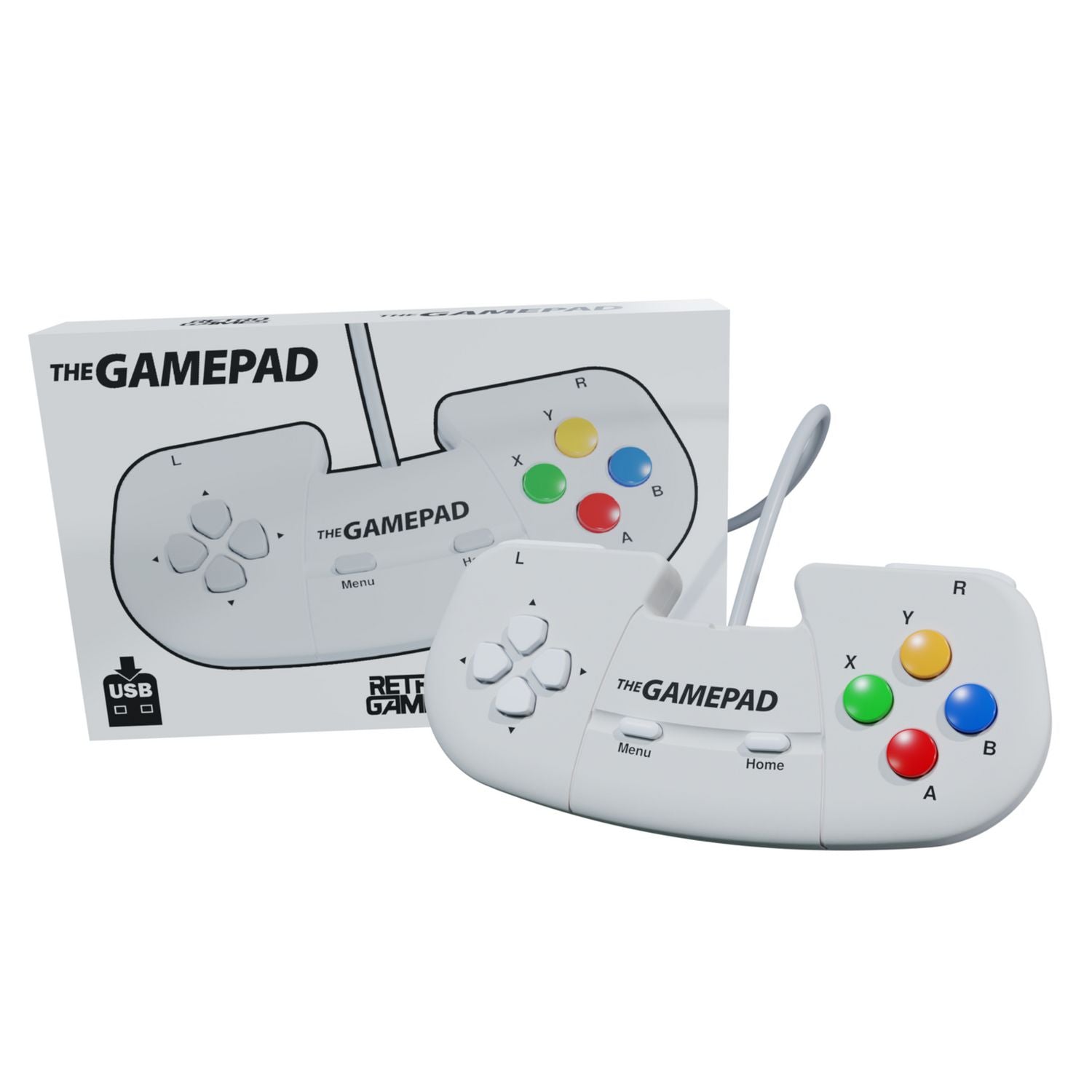The Gamepad White Edition retro gaming controller - British product