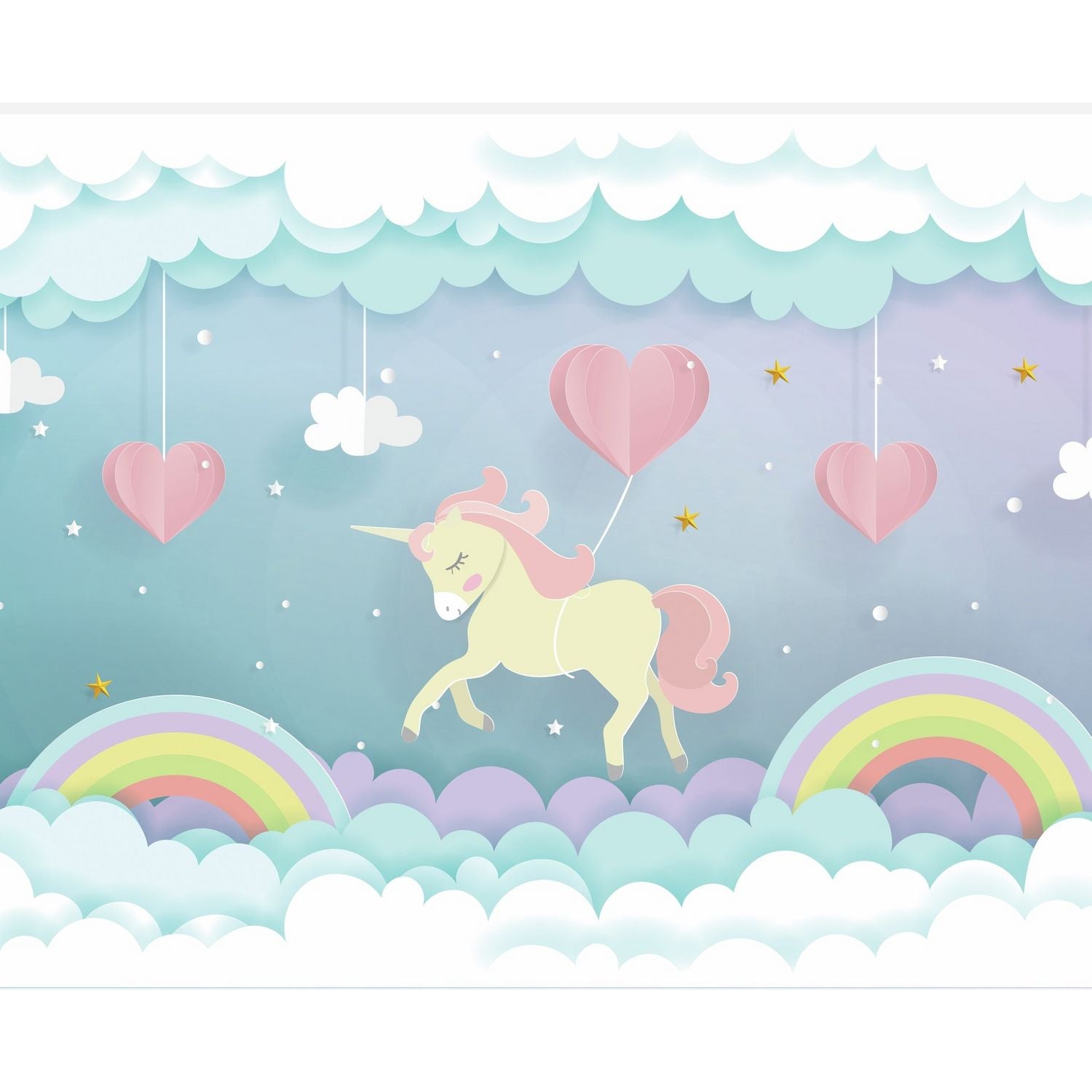 Origin Murals unicorn dream pastel wall mural roll, UK version