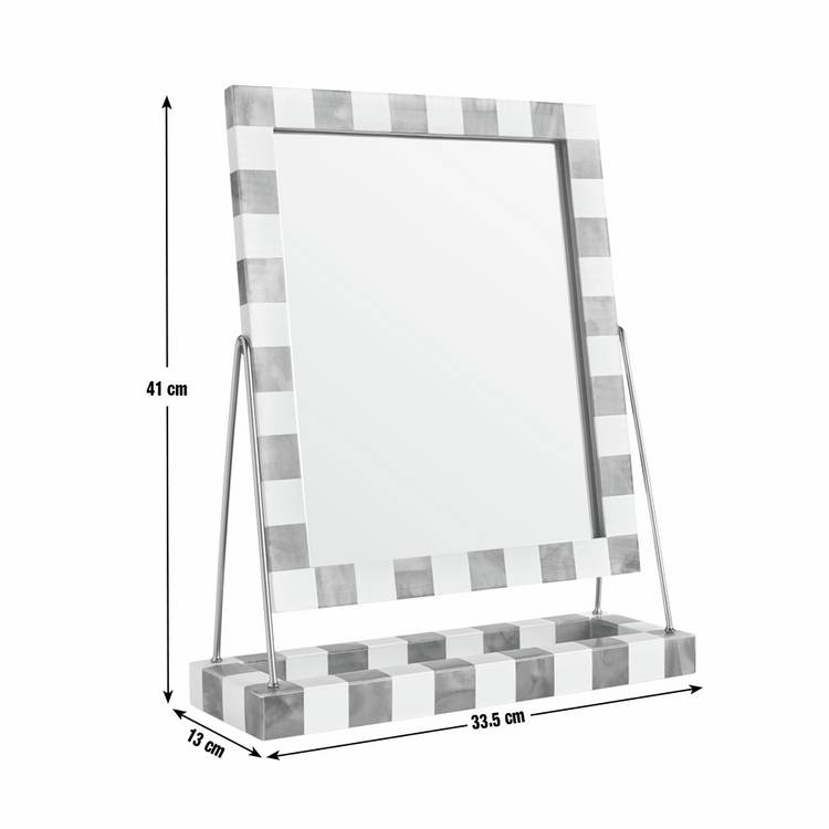 Habitat checkered brown and cream resin mirror 41x33cm - British product
