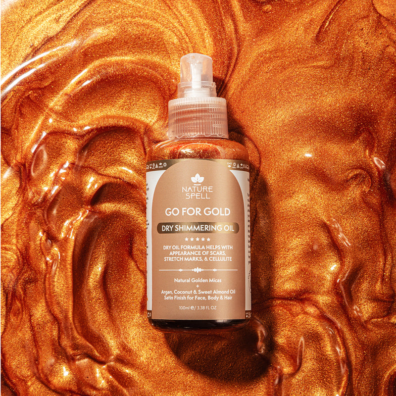 Nature Spell Go For Gold shimmering oil 100ml, imported from the UK