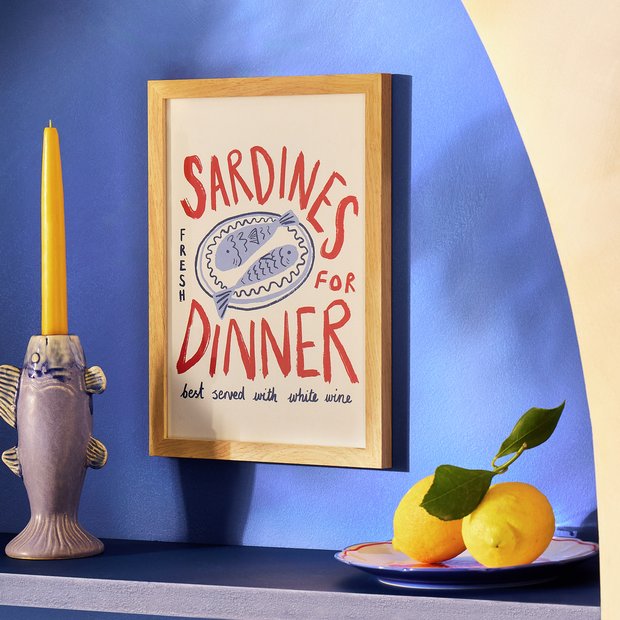Argos Home sardines framed wall art A4 (British brand)