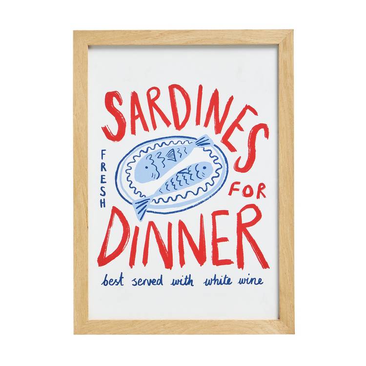 Argos Home sardines framed wall art A4 (British brand)