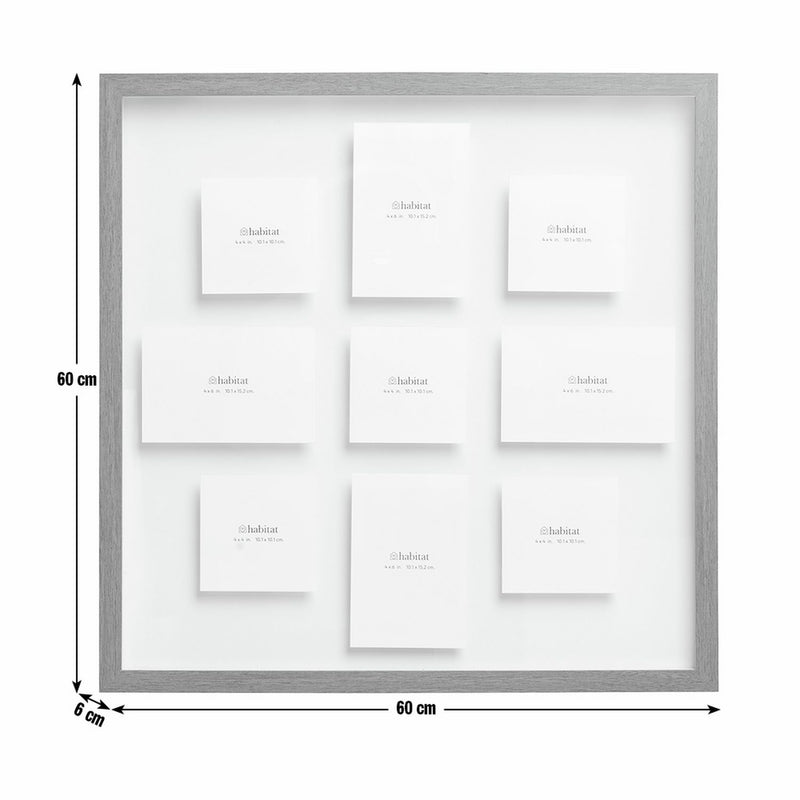 Habitat floating multi photo glass picture frame 60cm - British product