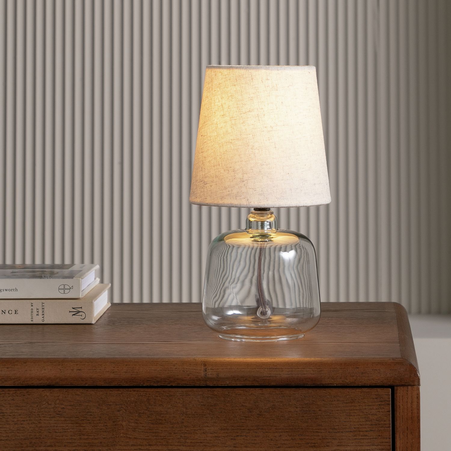 Argos Home Cabras Glass Table Lamp - Natural