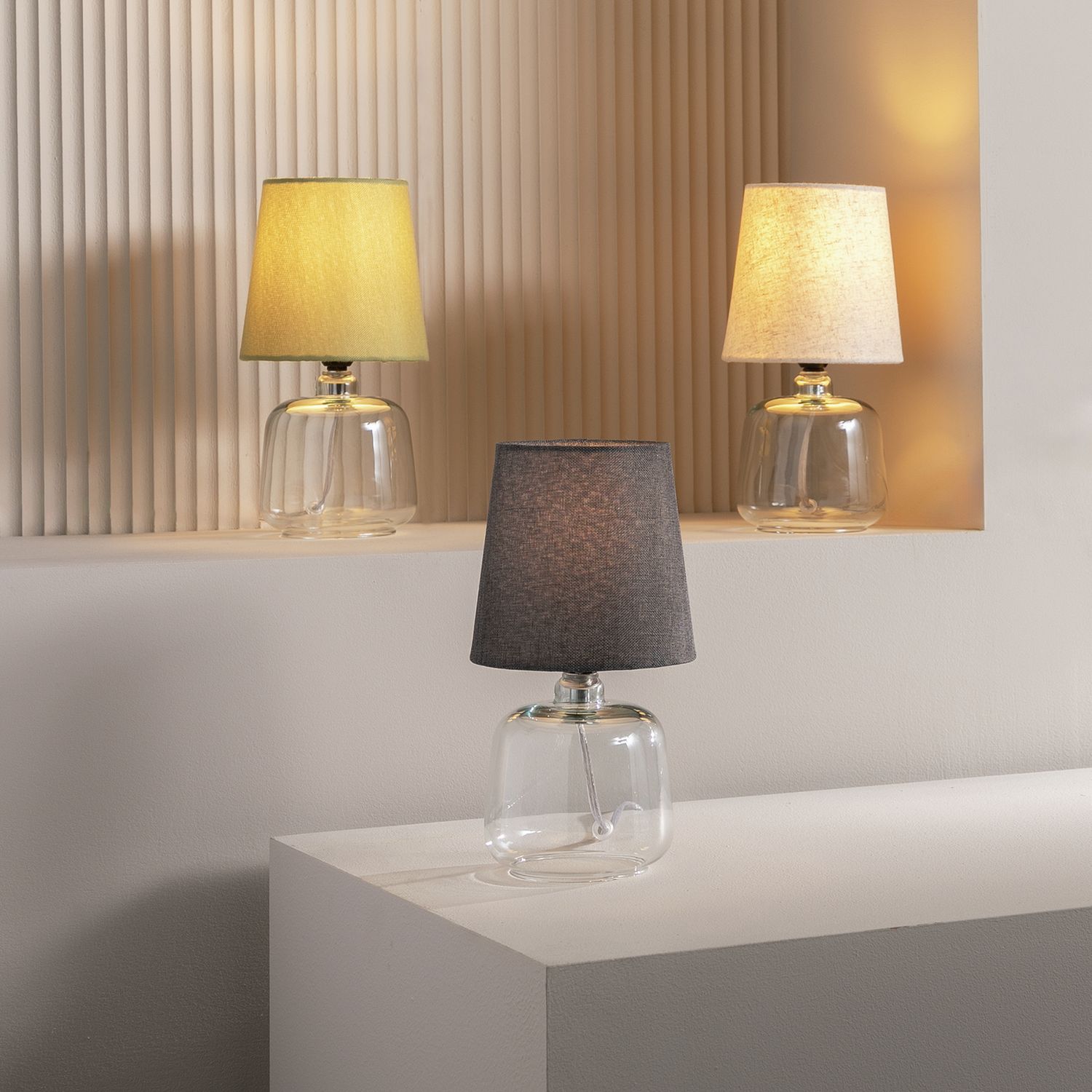 Argos Home Cabras Glass Table Lamp - Natural