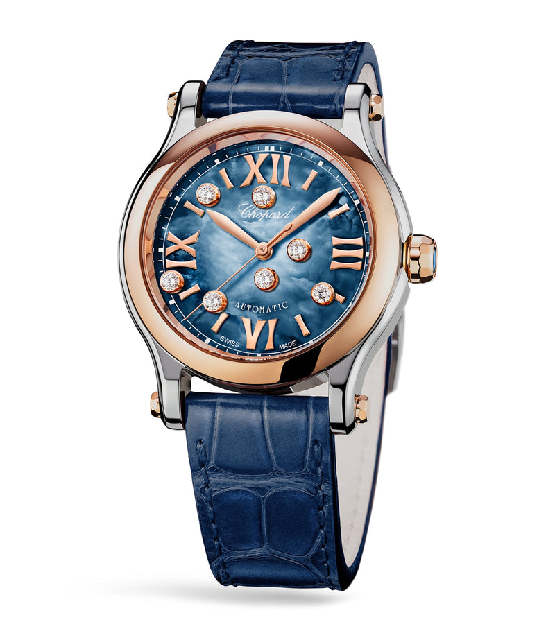Chopard Happy Sport rose gold diamond watch 36mm (British brand)