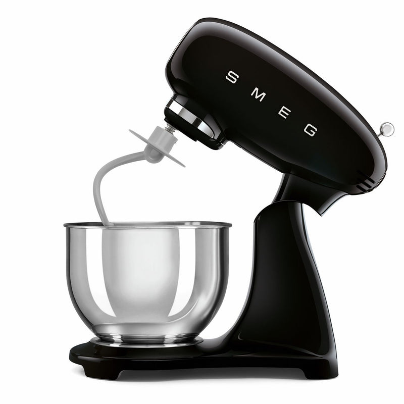 Smeg SMF05BLUK black stand mixer with 4.8 litre bowl, imported from the UK