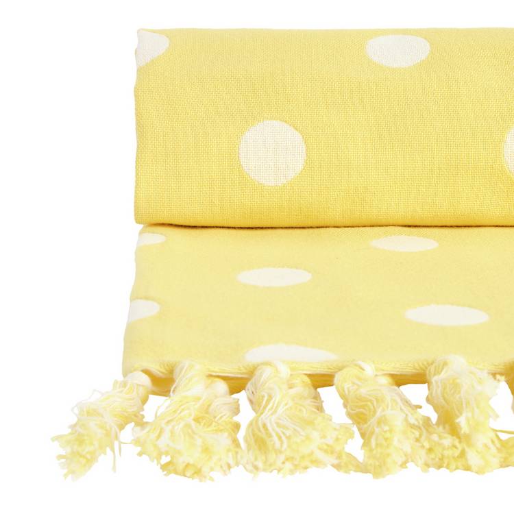Argos Home polka dot throw yellow 150x125cm - British product