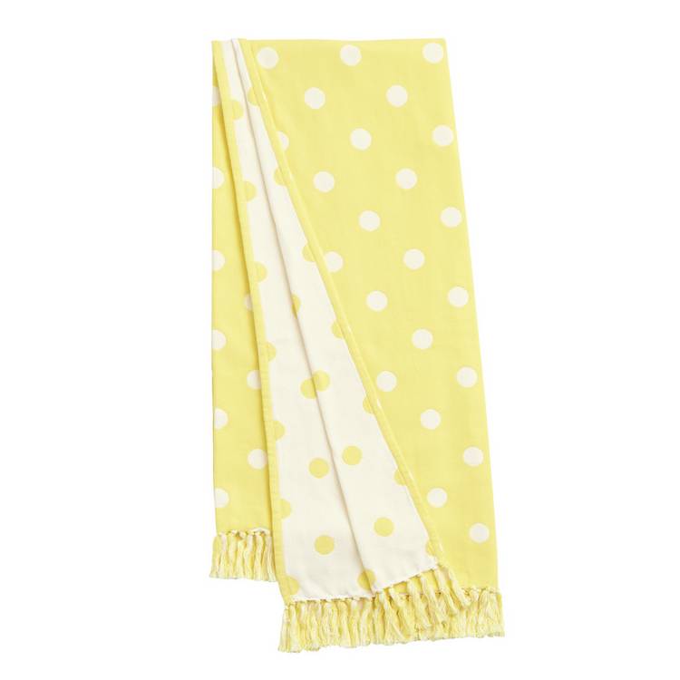 Argos Home polka dot throw yellow 150x125cm - British product
