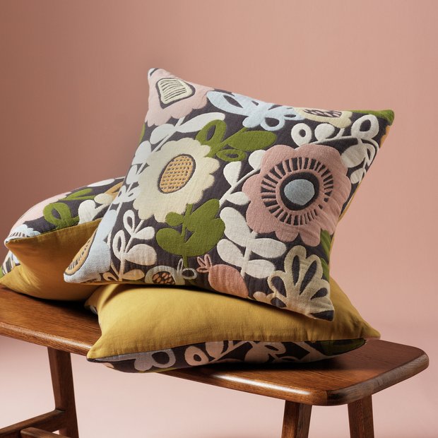 Habitat x Scion Kukkia woven cushion 50x50cm, imported from the UK
