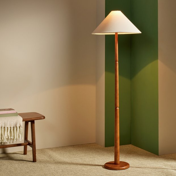 Habitat Teo floor lamp base walnut - British product