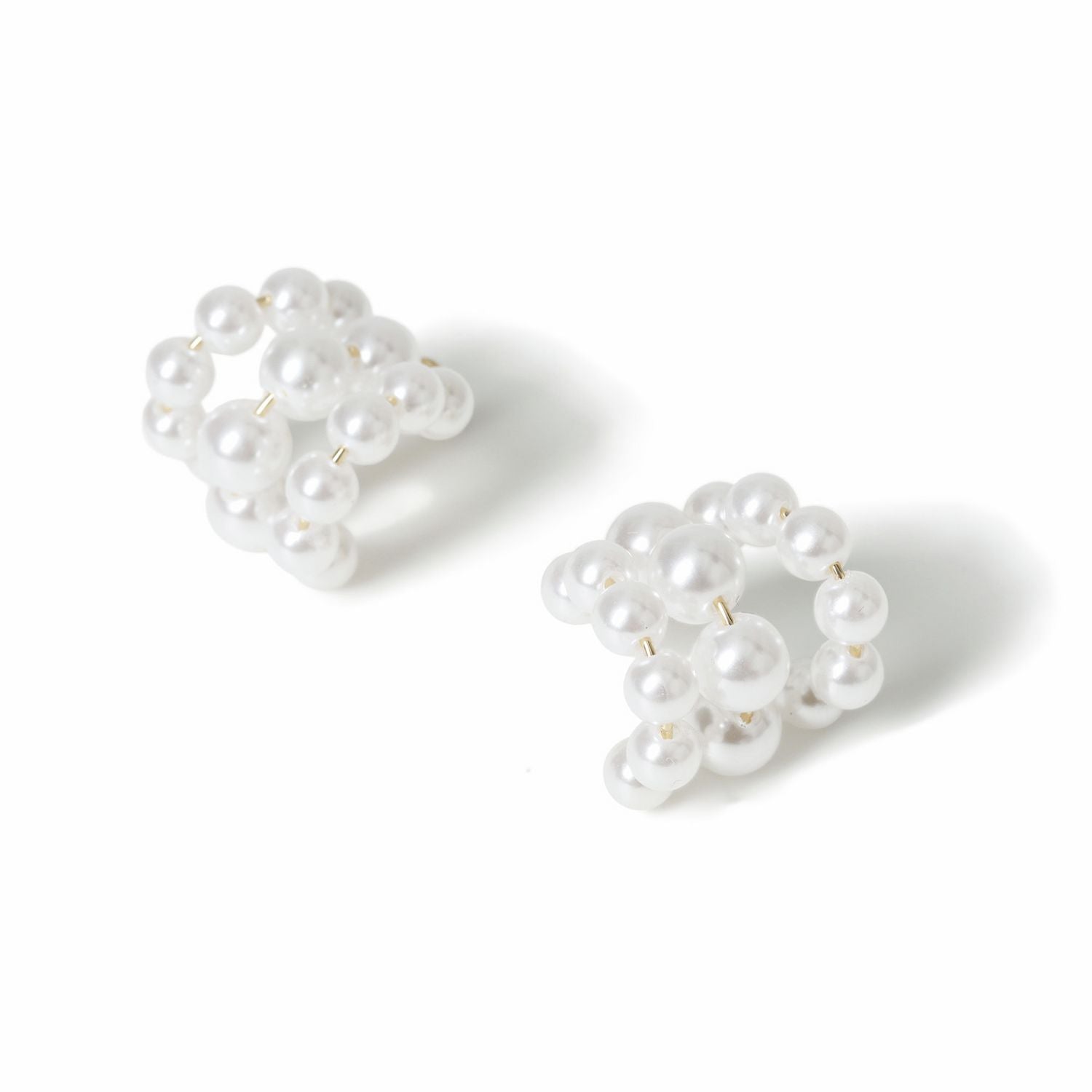 Freedom white pearl cluster stud earrings, imported from the UK