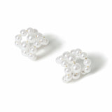 Freedom white pearl cluster stud earrings, imported from the UK