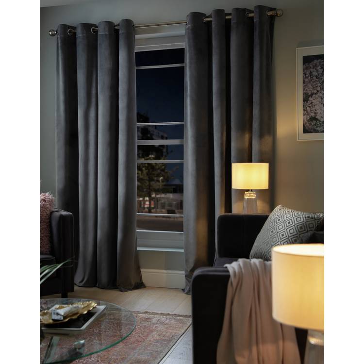 Habitat dimout eyelet curtains grey 168x183cm, UK version