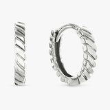Revere sterling silver twist huggie earrings, British brand