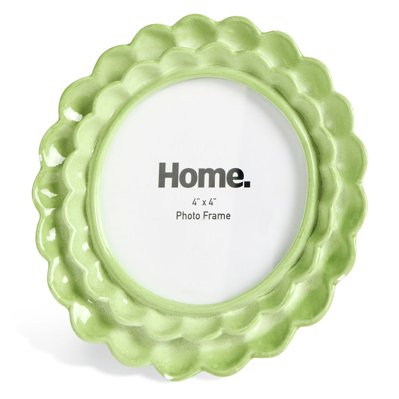 Argos Home scallop green resin picture frame 4x4 - British product