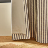 Habitat Yarn Dye Stripe Blackout Eyelet Curtains - Charcoal - 117x183cm