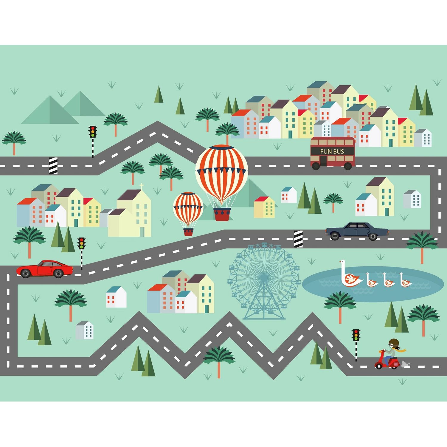 Origin Murals Mini Adventure multicolour wall mural, imported from the UK