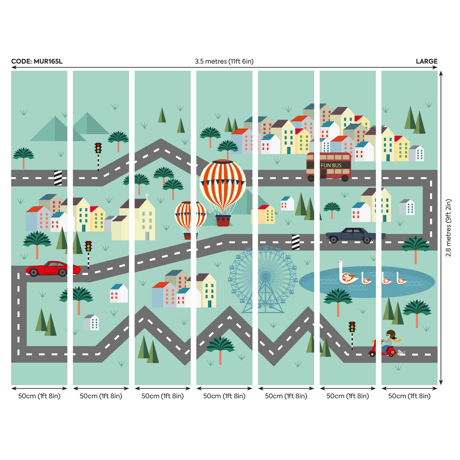 Origin Murals Mini Adventure multicolour wall mural, imported from the UK