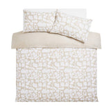 Habitat cotton bedding set single beige stem leaf (British brand)