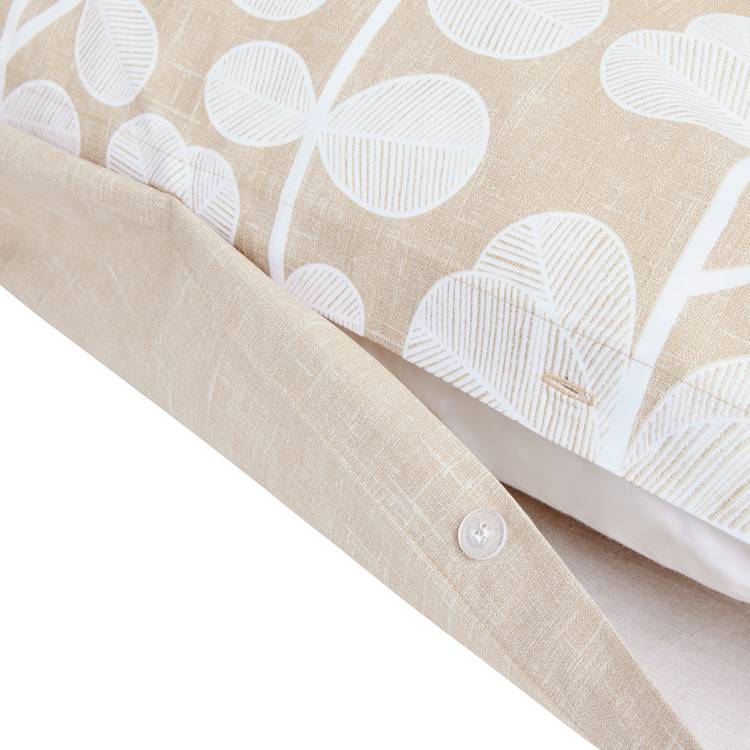 Habitat cotton bedding set single beige stem leaf (British brand)