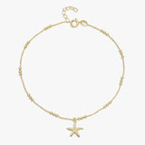 Revere 9ct gold plated starfish anklet 25.5cm (British brand)