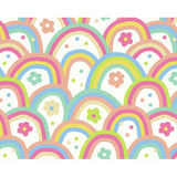 Origin Murals rainbow wobble coral pink wall mural - British product