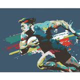 Origin Murals rugby player wall mural in blue - British product