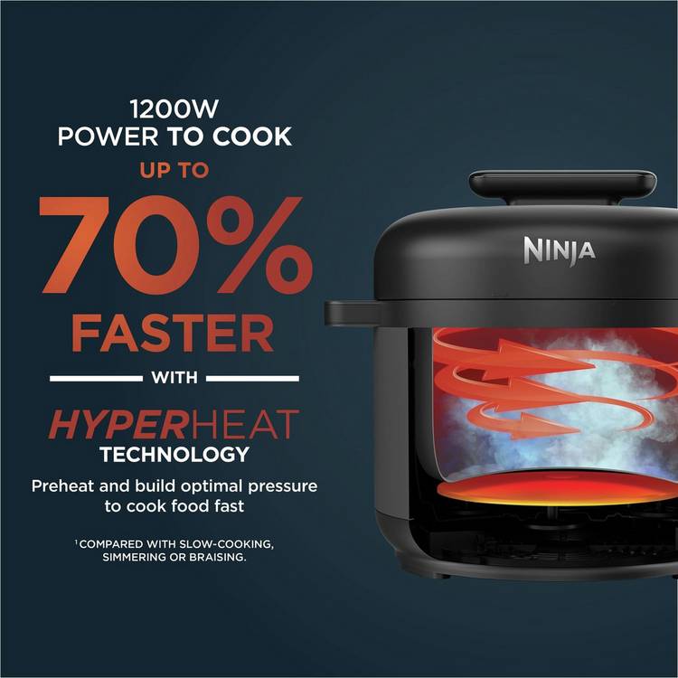 Ninja HyperHeat 9-in-1 pressure cooker 6L black, UK version