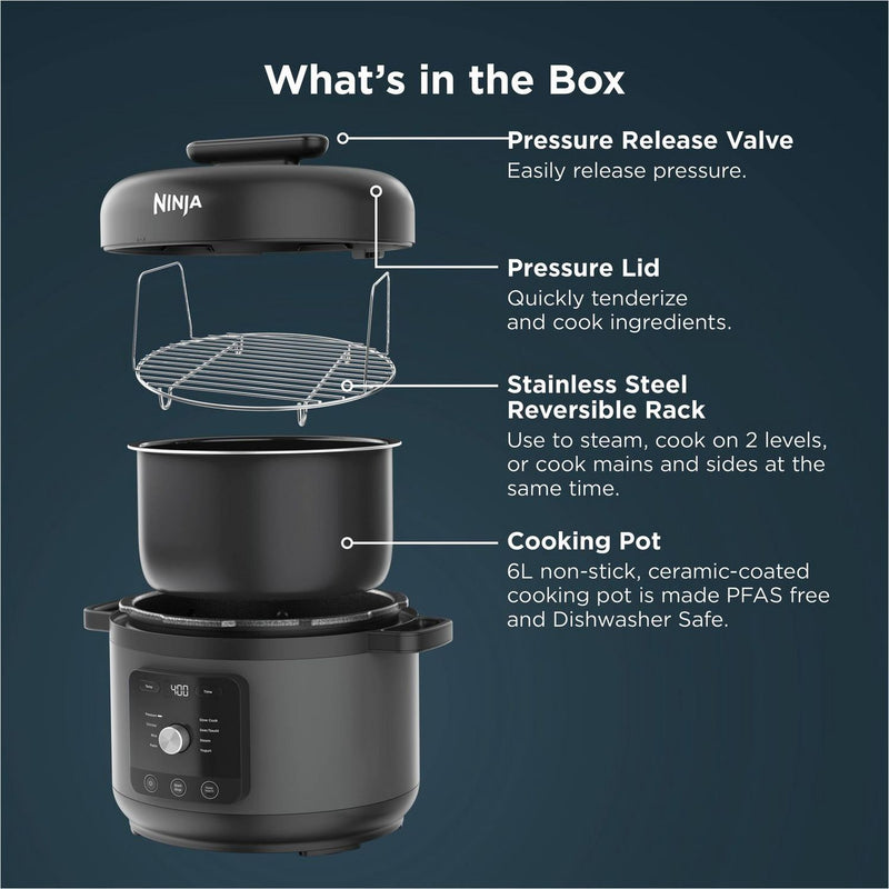 Ninja HyperHeat 9-in-1 pressure cooker 6L black, UK version