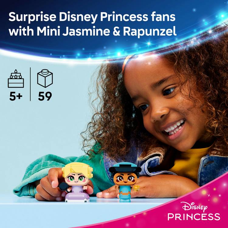 LEGO Disney Princess mini figures Jasmine and Rapunzel 43303, UK version
