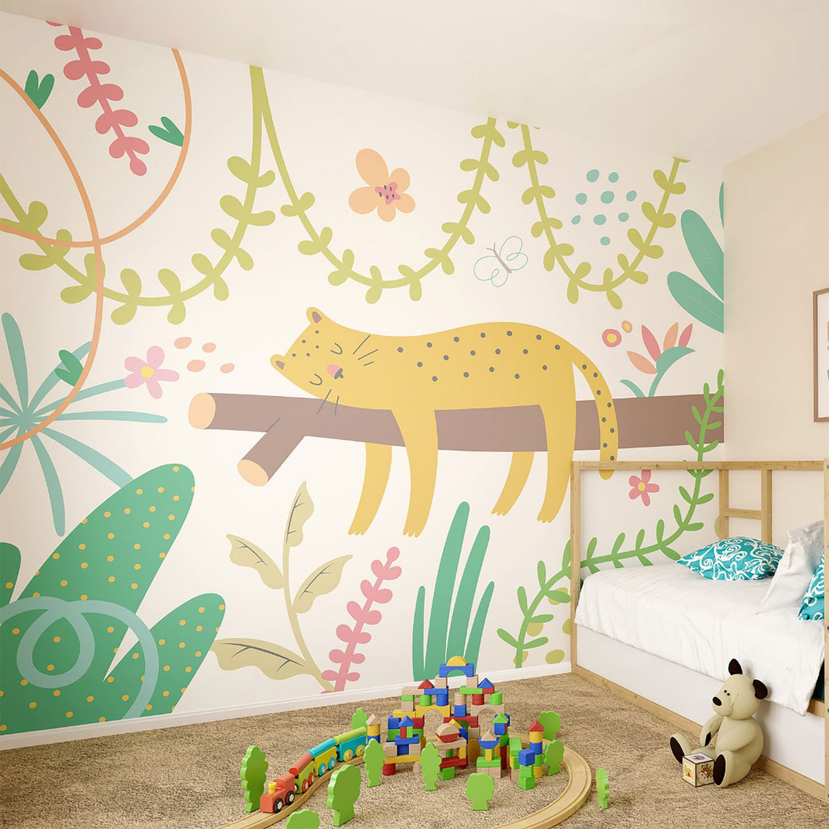 Origin Murals sleeping leopard wall mural, UK version