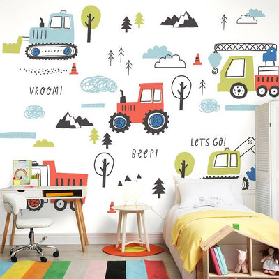 Argos Origin Murals Tractor And Diggers Red Wall Mural 50cm x 19.6m- Buy online at McGrocer