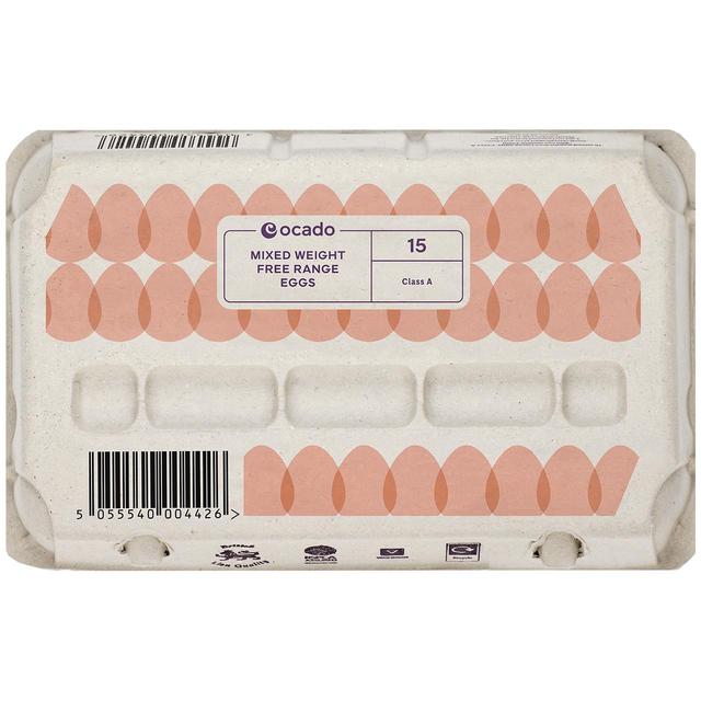 Ocado Mixed Weight Free Range Eggs   15 per pack