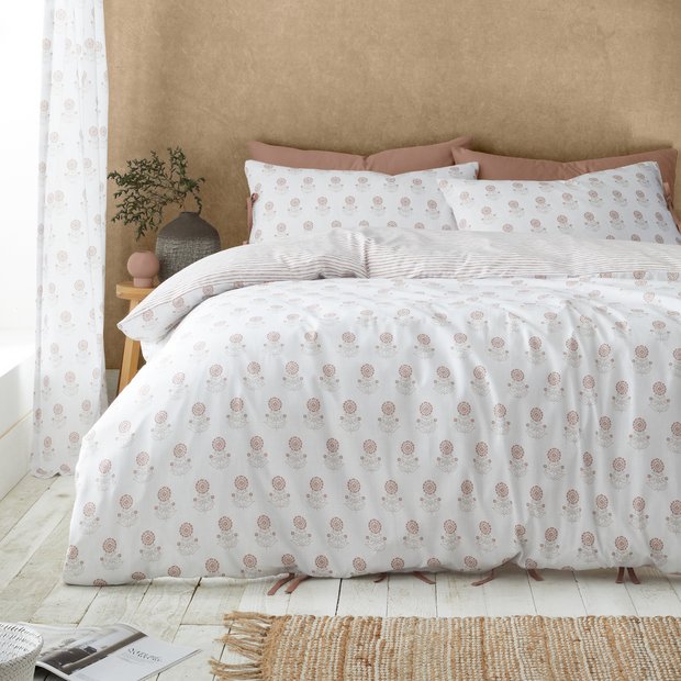 Pineapple Elephant double duvet set woodblock floral imported from the UK