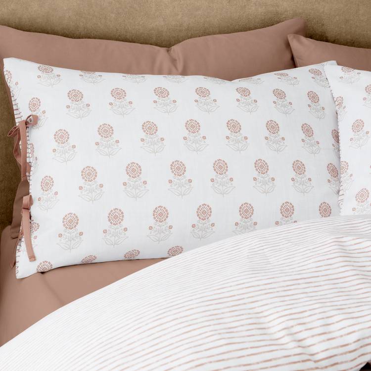 Pineapple Elephant double duvet set woodblock floral imported from the UK