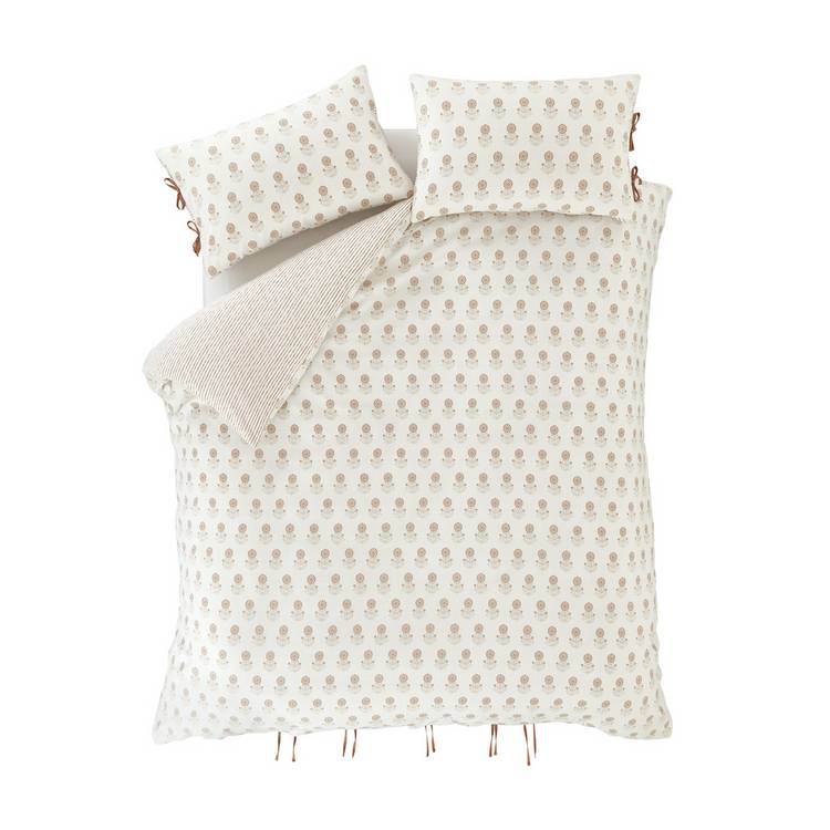 Pineapple Elephant double duvet set woodblock floral imported from the UK