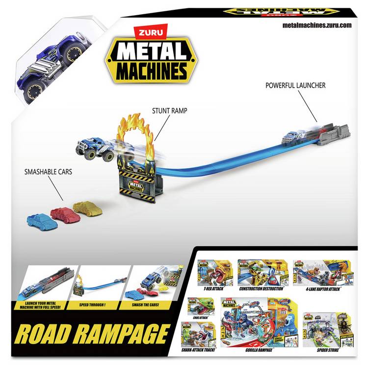 Metal Machines Road Rampage playset with loop and ramp, imported from the UK