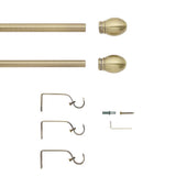 Argos Home extendable brass pommel curtain pole 120-210cm - British product