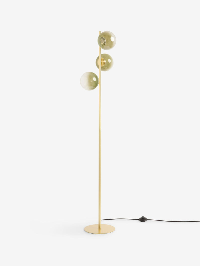 MADE.COM brass green ombre globe floor lamp, UK version