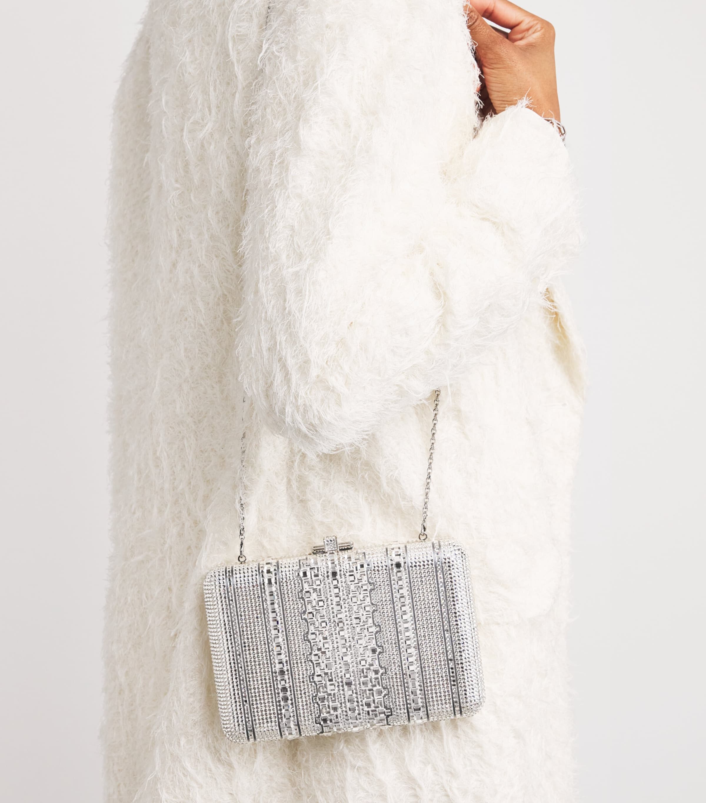 Judith Leiber Crystal Lattice Slim Slide clutch bag, UK version