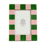 Habitat pink green checkerboard frame 4x6, imported from the UK