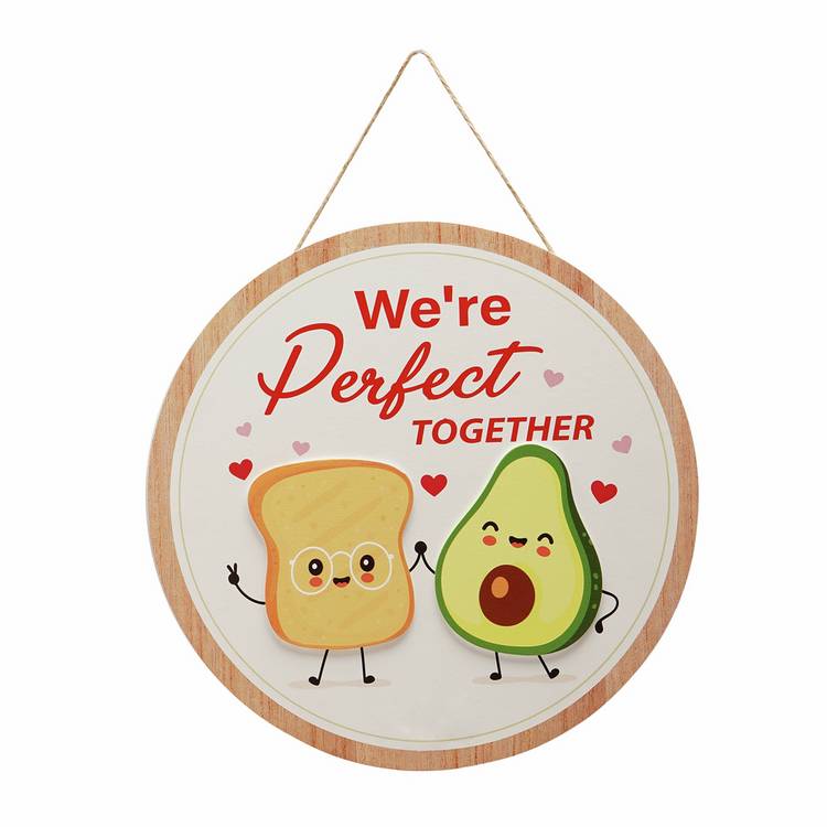Widdop avocado and toast hanging plaque - British product