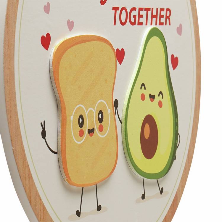 Widdop avocado and toast hanging plaque - British product